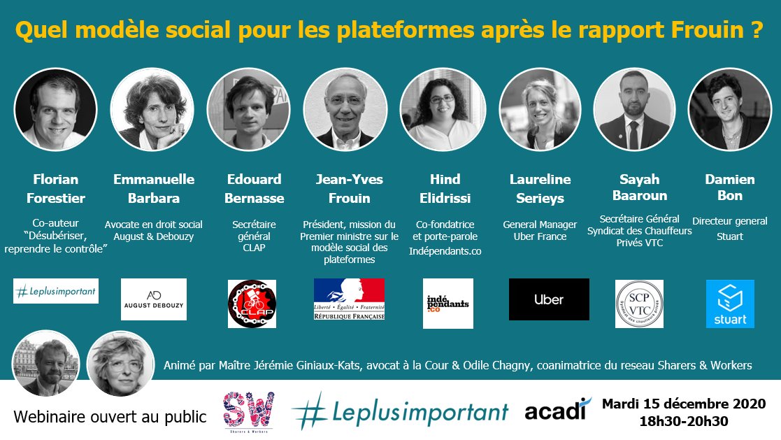 Leplusimp's tweet photo. "Quel modèle social pour les plateformes après le rapport #Frouin ?"
Notre Conférence-débat en ligne avec @SandW2016 et @AcadiFR c'est mardi !
RV à 18h30 avec Jean-Yves #Frouin et un panel exceptionnel d'acteurs de plateformes et d'experts
👉https://t.co/aOehqjxyLZ
#plateformes https://t.co/mTnah3YSgX