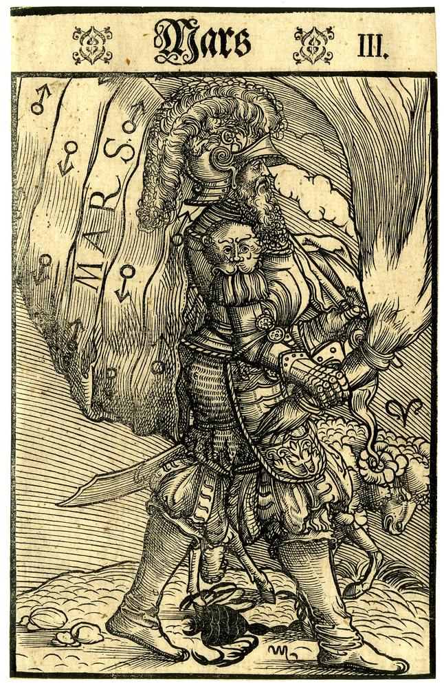 Mars is once again a warrior, with Aries (ram) & Scorpio near him. Jupiter is a philosopher, priest, with archer (Sagittarius) & fish (Pisces) near him.