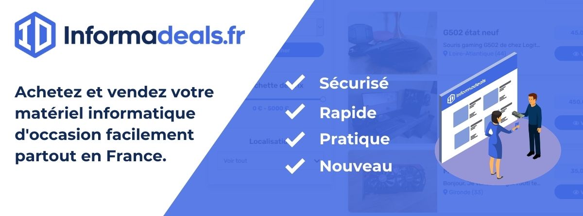 Hosterfy's tweet image. Achetez et vendez en un éclair votre matériel informatique à moindre coût sur @informadealsfr 

➡️informadeals.fr

#hardware #partenaire #PC #Gaming