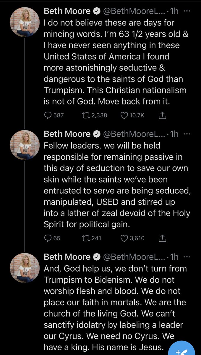 bexcarter1127's tweet photo. @BethMooreLPM has me shook to my core this morning. 🙌🏼 Wow! Just wow! 👏🏼 Yes to ALL of it! 🙌🏼 https://t.co/tEX7lx8v2i