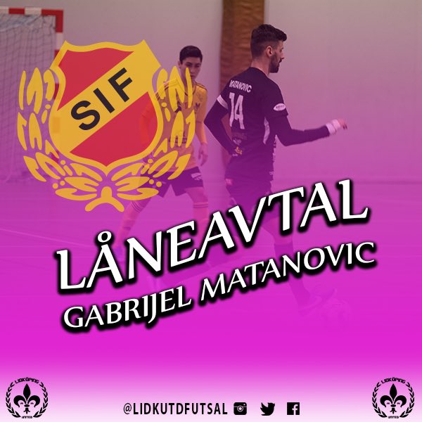 Lidkutdfutsal's tweet photo. Gabrijel Matanovic kommer i fortsättningen att tillhöra @skoftebynfutsal tills vår säsong återupptas om den nu gör det!
Stort lycka till önskar vi vår lagkapten som förväntas göra debut i SFL redan nästa helg!
———
#WANTUTRI #LU https://t.co/lplGdWZBz7