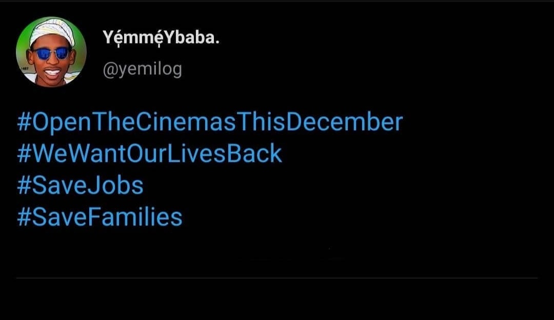 SilverbirdGhana's tweet photo. Thank you @yemilog
#opentheCinemas
#December
#savejobs #SilverbirdGhana
#opensilverbird https://t.co/WgTdDEAB1a