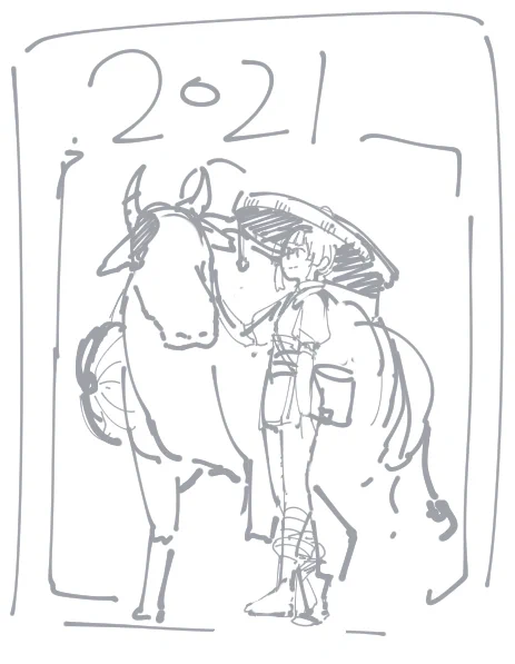 ちなみにどちらか悩んで選ばれなかったもう一つのラフはこちら。できれば描きたいなぁーこれもいいなぁって思う 
