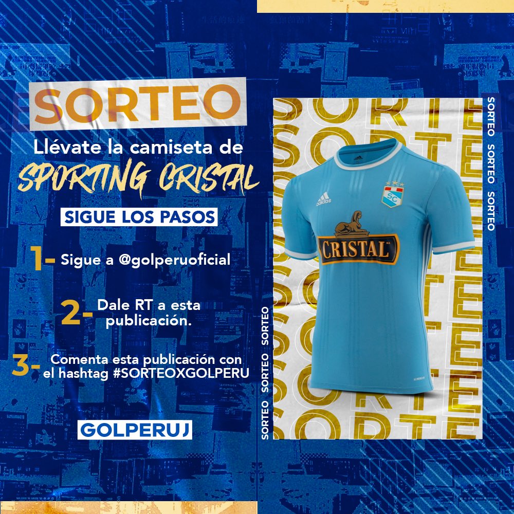 GOLPERUoficial's tweet photo. 🚨 ATENCIÓN HINCHA CELESTE 🚨¡Sorteamos 2 camisetas de @ClubSCristal para que celebres el aniversario del club y el pase a la final! ¿Quieres ganarte una? 
Solo sigue las indicaciones que aparecen en la imagen 👇😉 ¡Suerte! https://t.co/V1sIEboLlP