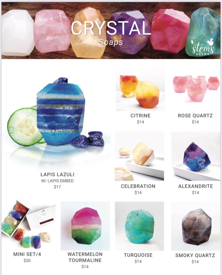 New beautiful handmade crystal soap! In store only. Come check it out! 💎