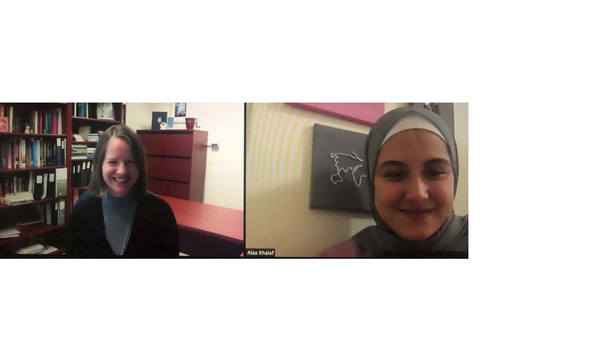 Dec. 11, 2020, after a 3-hour exam &amp; Alaa Khalaf, 1st year Nursing Student &amp; Loran Scholar, Queen's University, is still smiling!!  Best wishes to all students as they complete final exams &amp; Fall term! #perseverance #dedication <a href="/KTerna/">Erna Snelgrove</a> @dmacdonaldrn @QueensuSON