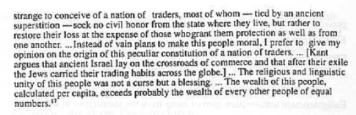 Was he the only one? Not by a long shot. Immanuel Kant wrote this in 1798 describing evils of jews.