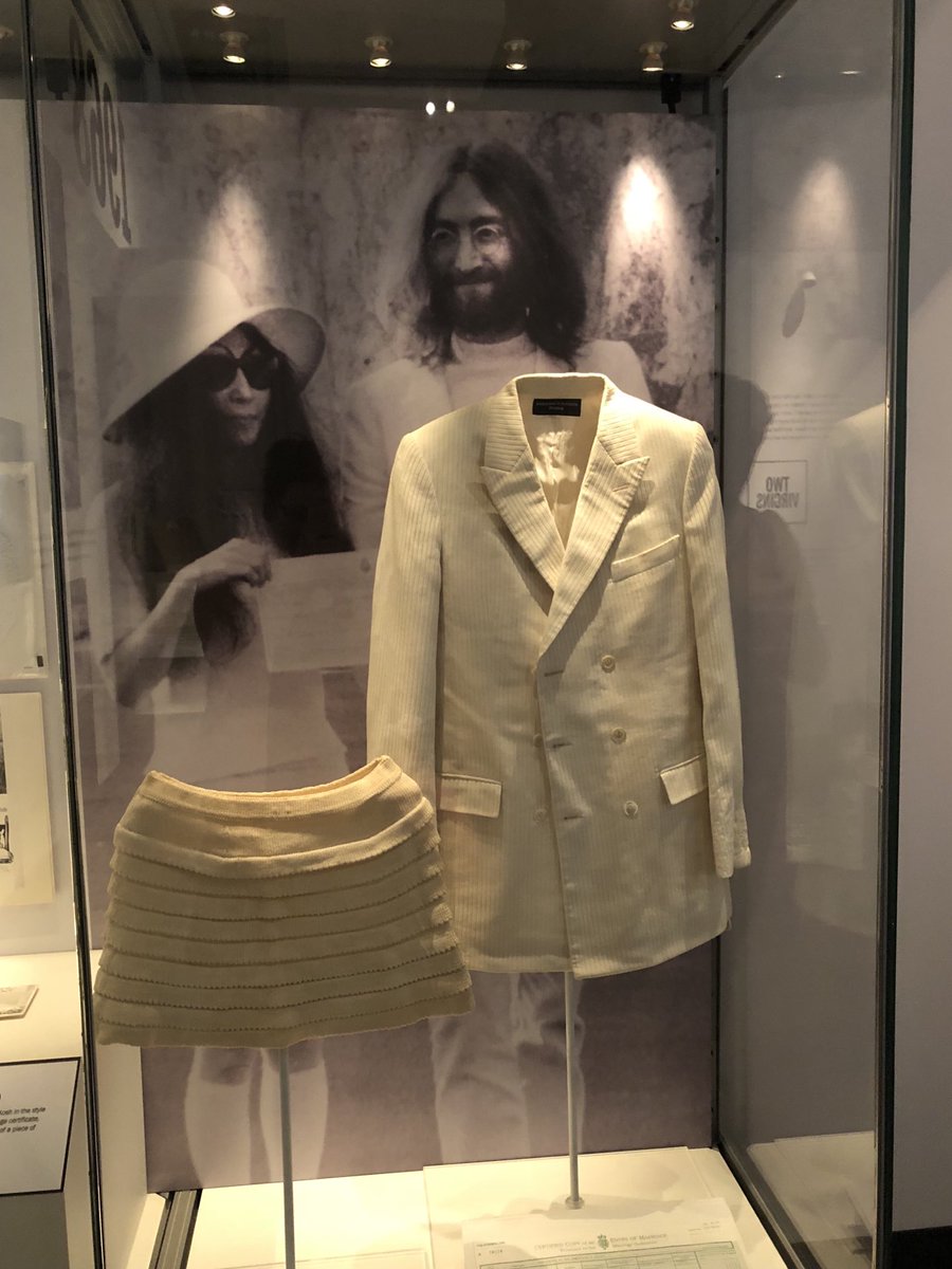 ⁦@johnlennon⁩ and ⁦@yokoono⁩’s actual clothes when the #ImagineMuseum was in full swing in #Liverpool
