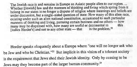 Herder asks why don't they just become Christians? Sounds familiar?