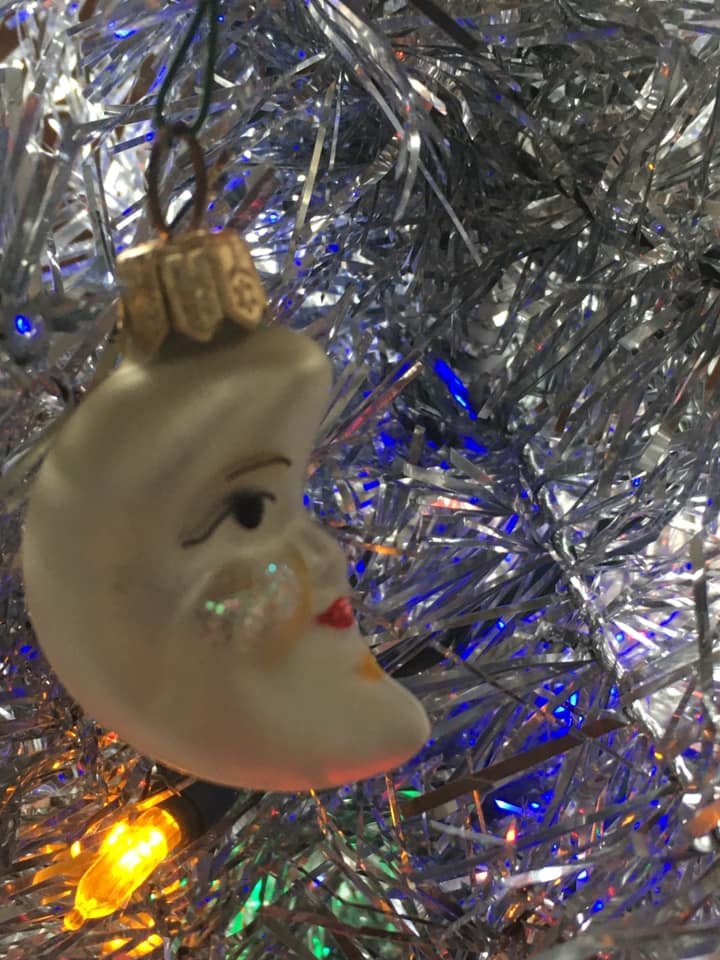 I have a couple of moons and ghosts. All trees need a pickle, a moon, and a ghost.