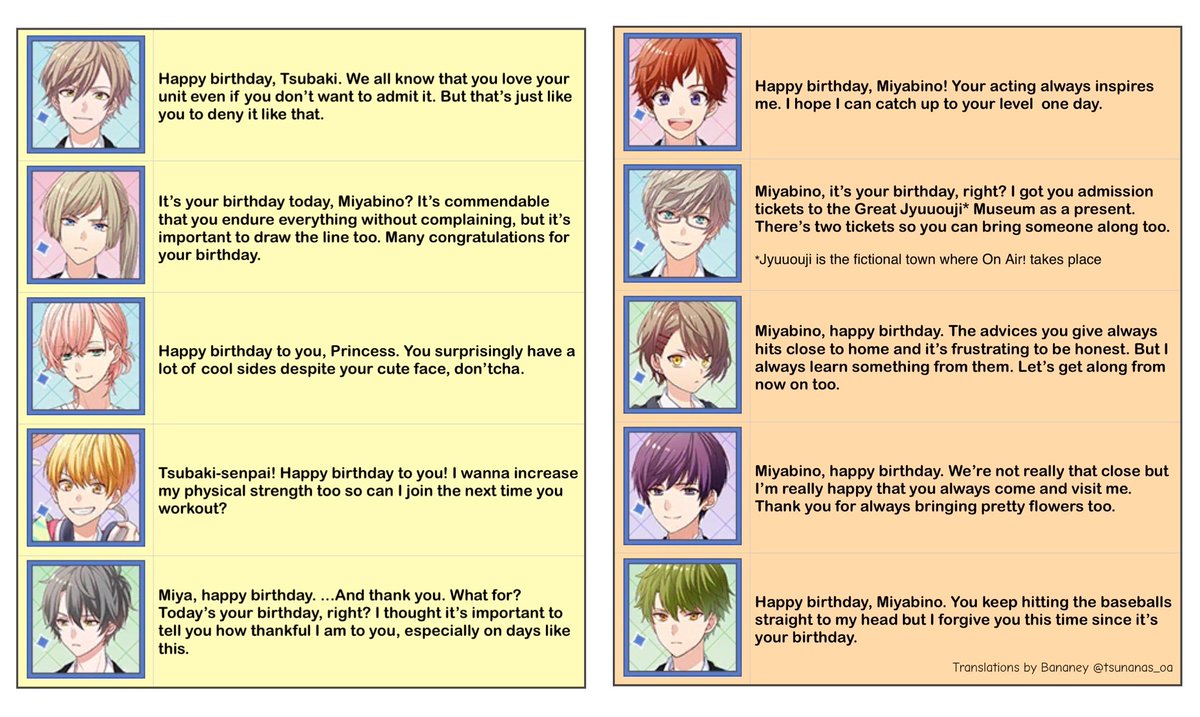 tsunananas's tweet photo. [Homescreen lines]

Sorry for the delay but here are Miyabino Tsubaki’s 2020 (replay from 2019’s) birthday lines!

Video voicelines in the replies👇 (1/?) https://t.co/T06ca8s4Gs