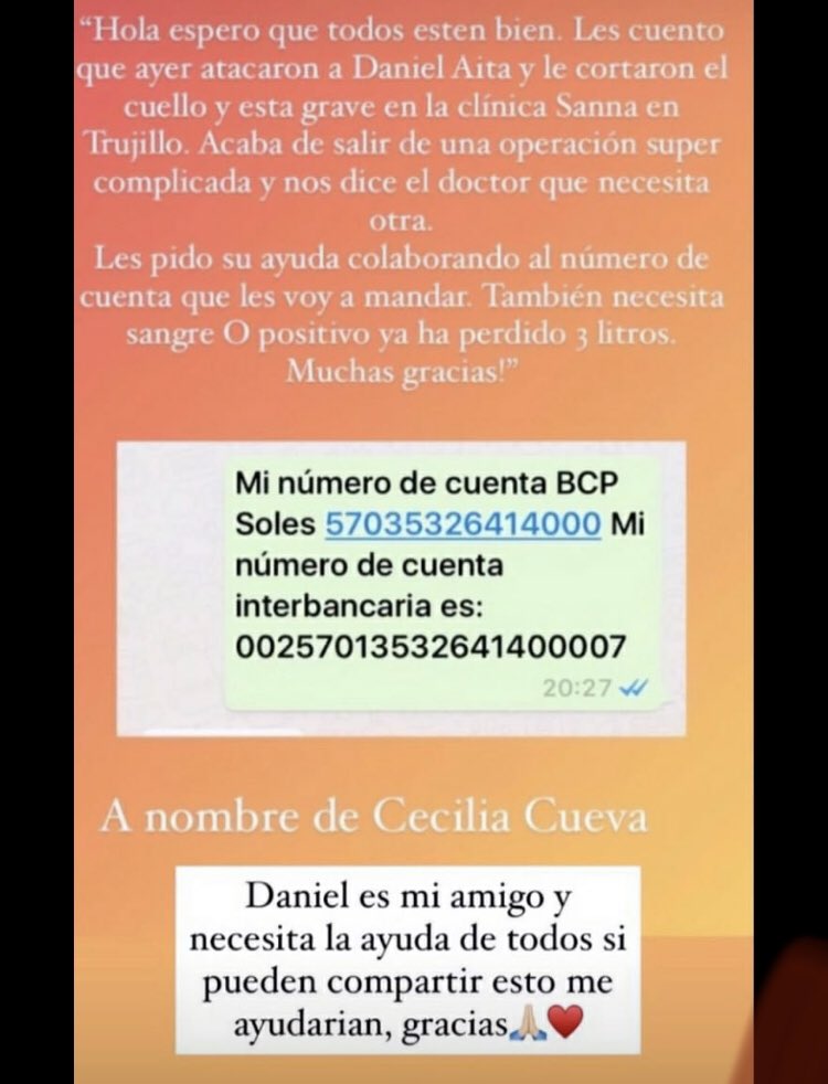 Sfernandezpiz's tweet photo. Un gran amigo y persona fue acuchillado ayer en la noche. Les pido por favor retuitear esta foto para que le pueda llegar la mayor cantidad de ayuda posible. Muchas gracias de antemano. https://t.co/LM3Xp0a7rd