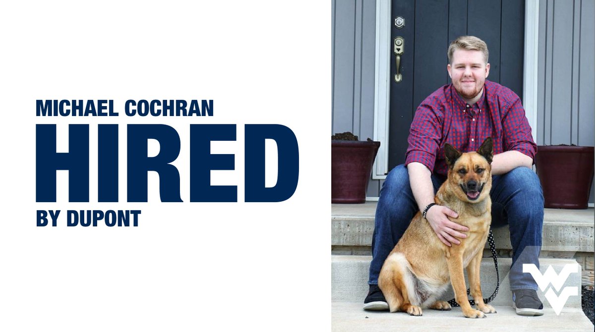 Michael Cochran has been hired by @DuPont_News as an Electrical Engineering Co-op in Washington, WV. 👏 Congrats! 🤩
