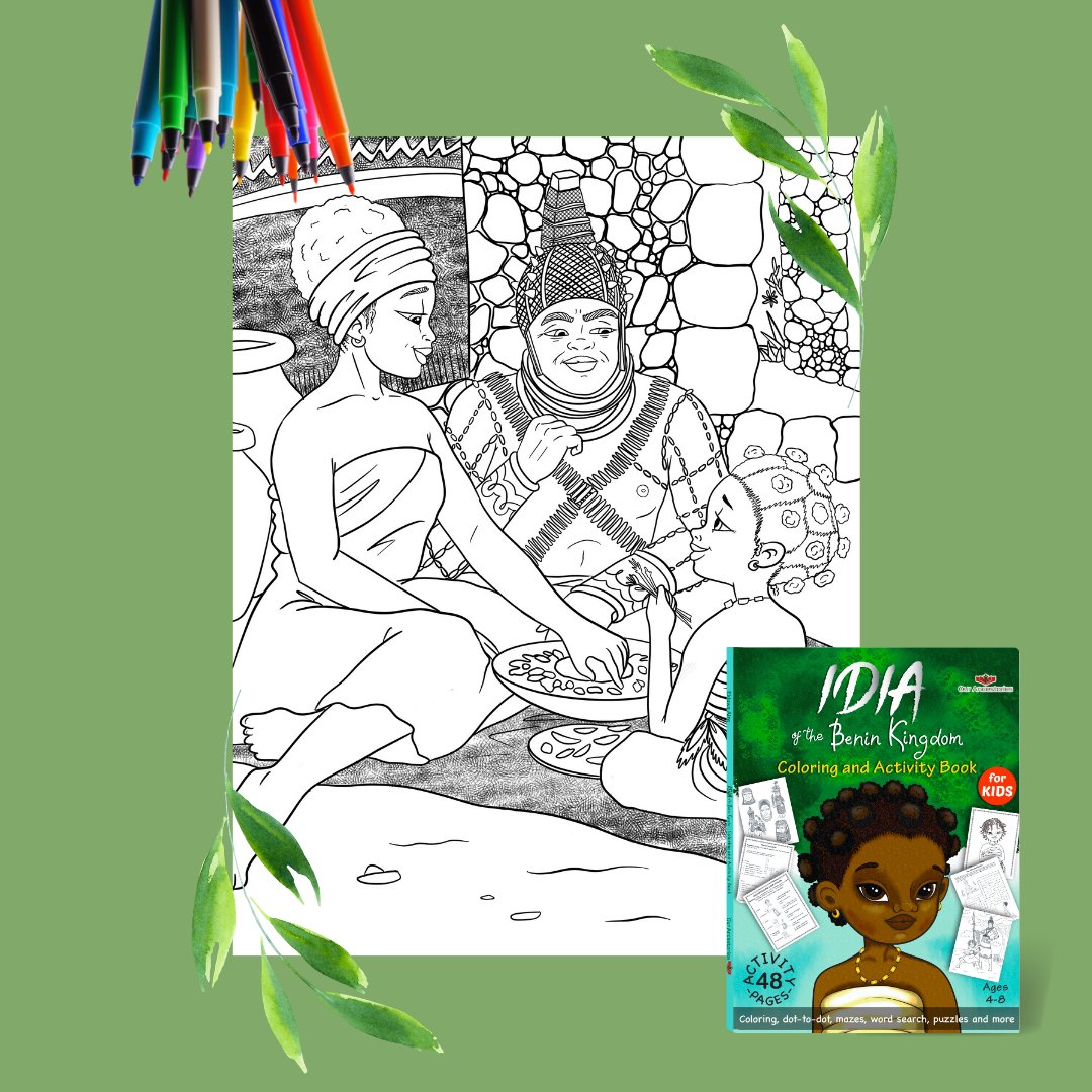 ancestories's tweet photo. An activity page from our book showing young Idia and her parents having dinner.
.
.
.
#activitybook #childrensbooks #coloringbook #kidsactivities #childrenbook #toddleractivities #childrenactivitybook #playandlearn #stayhomeactivities https://t.co/nNqIVYp3nm