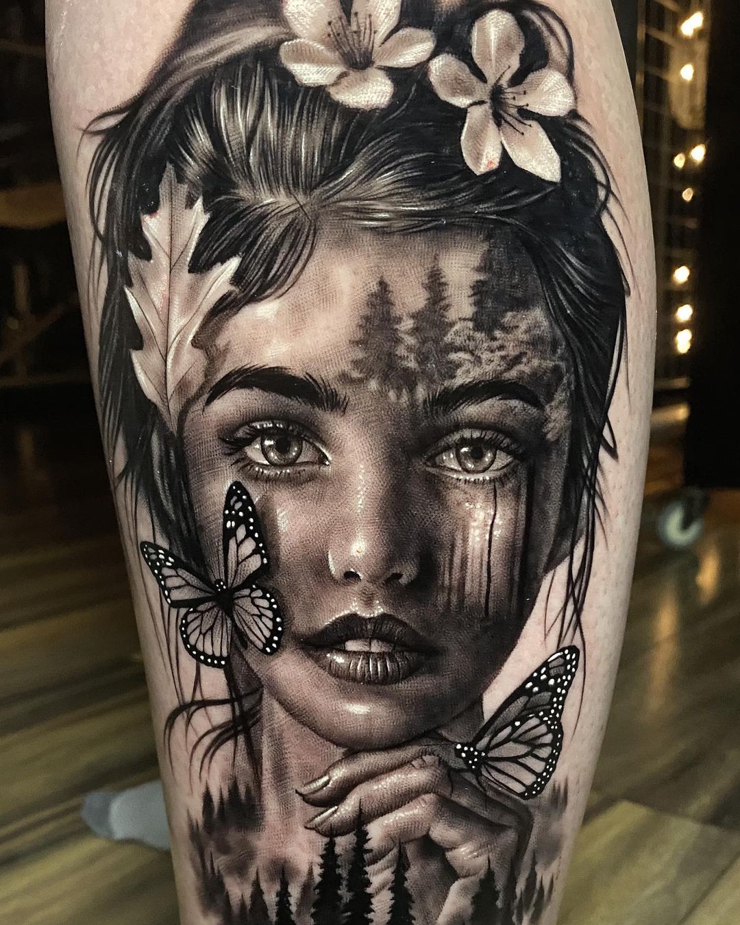 Tattoo woman for face two