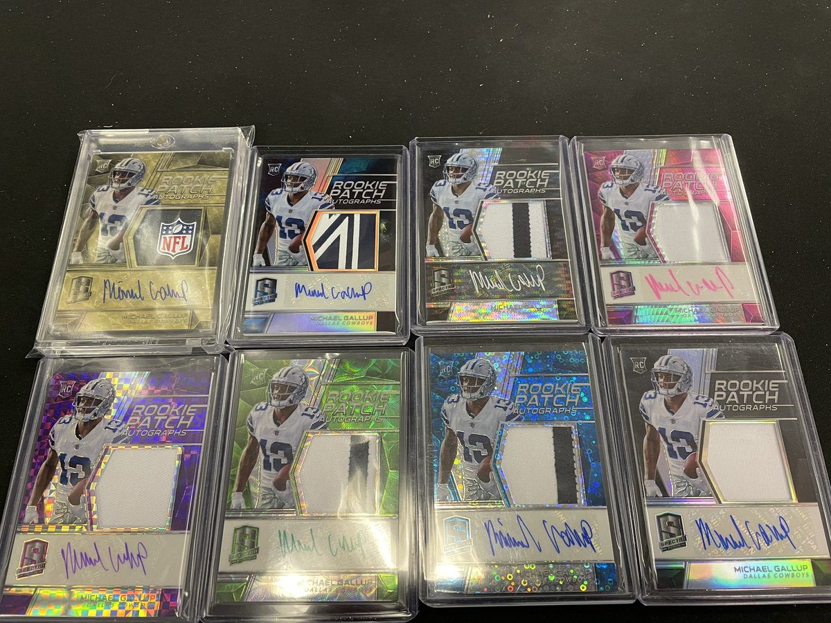 HoovRealtor's tweet photo. Day 13 of the @sportfanatic813 &amp; @Asmithcards #DecemberPCchallenge 
Nearly completed Michael Gallup 2018 Spectra RPA 🌈
I pulled the 1/1 myself (which happened to be my first 1/1) and began trying to put the rainbow together https://t.co/iQ0GI4drMi