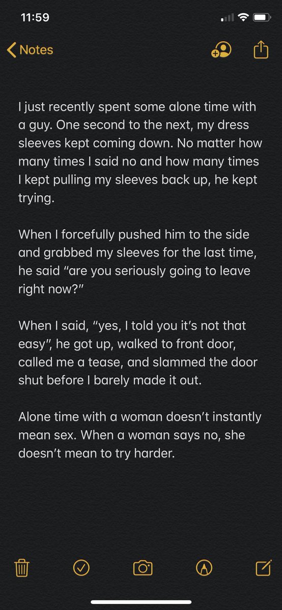 alli__nicole_'s tweet photo. Alone time with a woman doesn’t instantly mean sex. 

When a woman says no, she doesn’t mean to try harder. https://t.co/27Cguq8wji