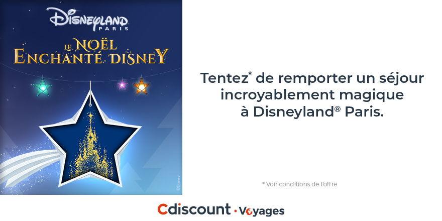 ✨ Concours

Tentez de remporter un séjour incroyablement magique à Disneyland® Paris

✅ Pour participer répondez à ce quizz sur l'univers Disney ➡️ bit.ly/39SOqSY

Le tirage sera fait parmi les participants ayant le plus joué