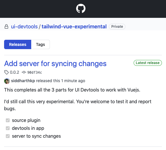 uidevtools's tweet image. 🚀 release update: ui-devtools/tailwind-vue-experimental@0.0.2

this is works on my machine release for @vuejs integration 🧪😇

if you&apos;re a sponsor, you can try it out now :)