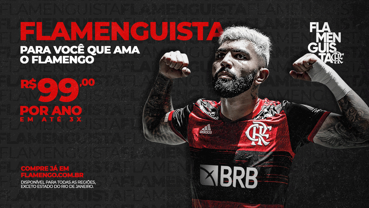 Flamengo's tweet photo. Só um clube conta com o apoio da Maior Torcida do Mundo.

Seja um Flamenguista de carteirinha e mostre o seu orgulho de fazer parte dessa história. 

Acesse https://t.co/v2G2oGYTFX e compre já por apenas R$99 ao ano! 🔴⚫ https://t.co/r5myDgQXzC
