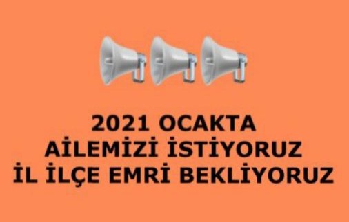 #2021ililceemri

Sözleşmeli öğretmenlik 
AİLE BİRLİĞİNİ YOK EDİYOR.
2017 de atanan KADROLU öğretmenlere OCAKTA il/ilçe emri talep ediyoruz.
DAHA FAZLA AYRI YAŞAMAK İSTEMİYORUZ.

<a href="/ziyaselcuk/">Ziya Selçuk</a> <a href="/safran1958/">Mustafa SAFRAN</a>
<a href="/tcmeb/">Millî Eğitim Bakanlığı</a> <a href="/mebpgm/">Personel Genel Müdürlüğü</a> <a href="/ukilic3/">Uğur Kılıç</a> 
<a href="/omerinan06/">Ömer İNAN</a> @demiiryakup 
<a href="/turedi_adem/">AdemTüredi</a> <a href="/adnanboyaci/">Adnan BOYACI</a>