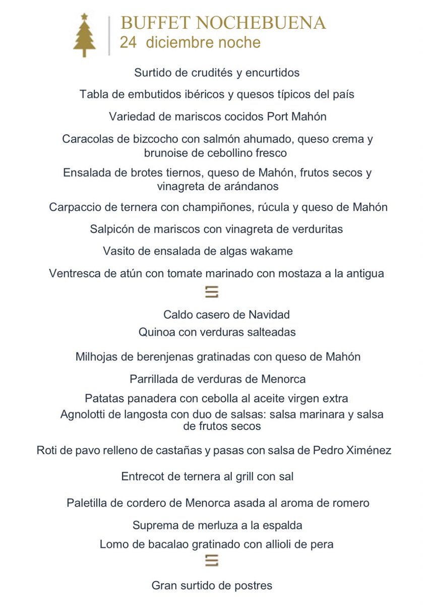 Buffet del 24 de Diciembre