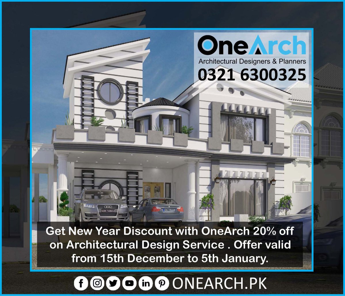 OneArch_Pk's tweet photo. Get New Year Discount with OneArch 20% off on Architectural Design Service. Offer valid from 15th December to 5th January.
#OneArch https://t.co/ODDxrOd1dX
