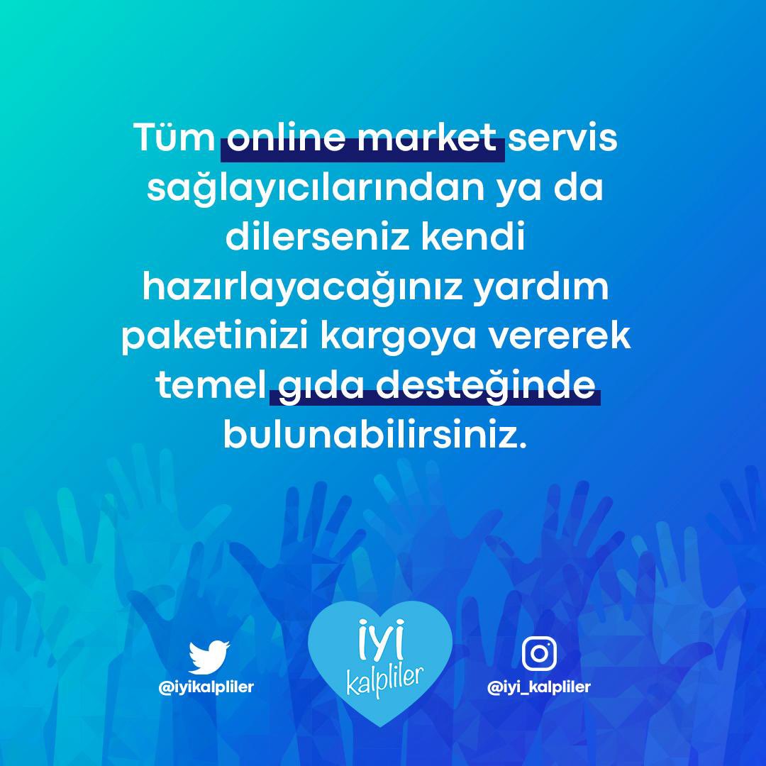 Marketten ne alıyorsa bir tane de yardıma ihtiyaç duyan aileler için alacak iyi kalpliler arıyoruz. 

İyi Kalpli destekçilerimizden biri olmak için; DM’den veya iyikalpliler@gmail.com adresinden bizimle iletişime geçebilirsiniz.