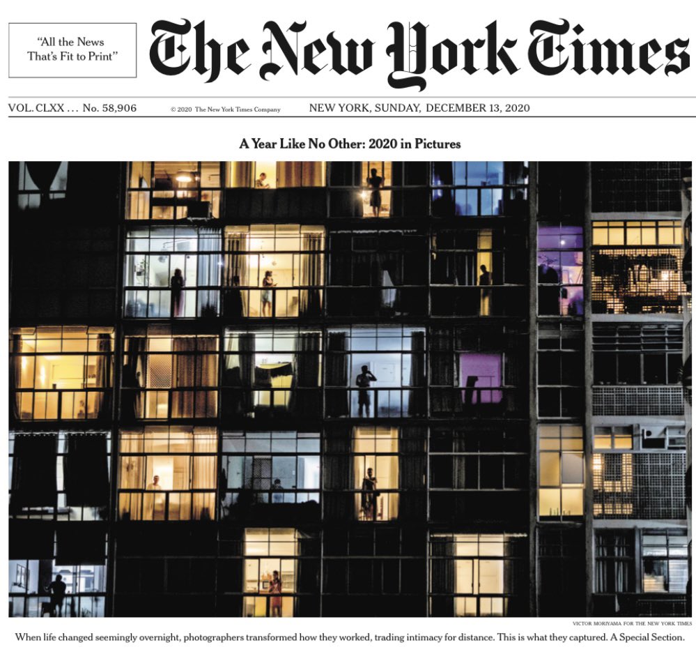 Maravillosa foto de @victormoriyama -Edificio Copan (São Paulo)- en la portada del @nytimes de hoy