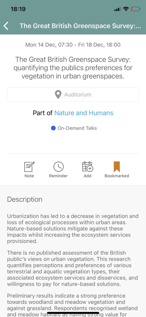 Excited to be presenting at <a href="/BritishEcolSoc/">British Ecological Society</a> this week- keep at eye out my talk on the #GreatBigGreenspaceSurvey where I will share some of our preliminary findings from the project! Still time to take the survey and provide your thoughts here: <a href="/UrbanBlueSpace1/">The Great Big Greenspace Survey</a>