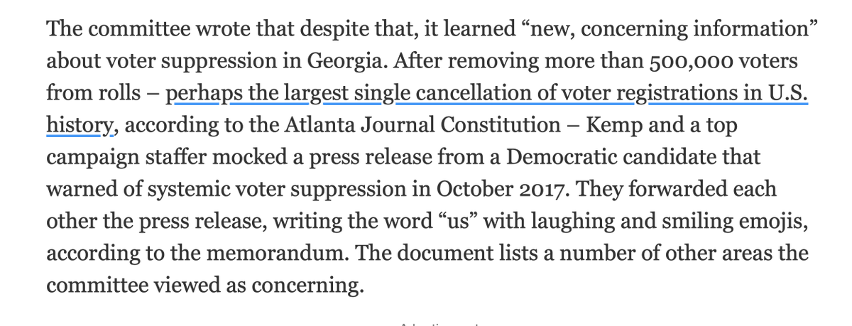 ...when subpoenaed for information, Kemp refused to produce it. But there was enough that there was fraud - by the GOP.So, There was evidence of fraud, YET Abrams conceded by saying it was shameful that Kemp did WHAT HE DID.Now, Comrade  @SenAlexander : Whatabout Trump?