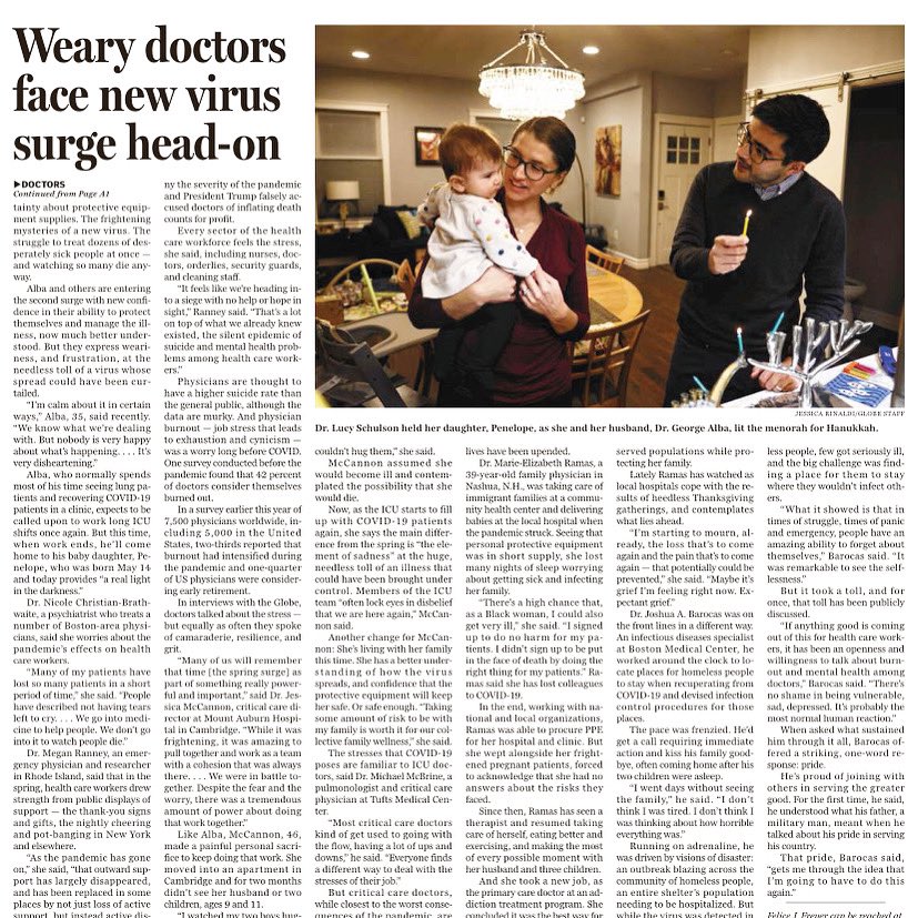 thank you @felicejfreyer for penelope’s debut in the @BostonGlobe. she remains our light in the darkness, much like the birthday candles we had to substitute on the 1st night of chanukah...

most of all, thank you RNs, RTs, env. services, drivers, clerks, etc who are our heroes