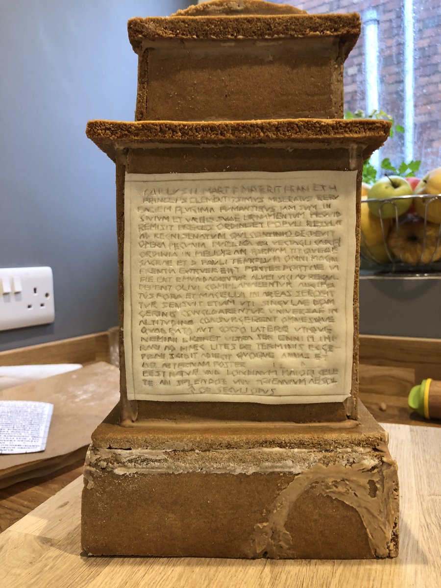 HockleyDawson's tweet photo. This years gingerbread project, The Monument, complete with magzipan engraving.
All by Kate https://t.co/oVHrii0m9H
