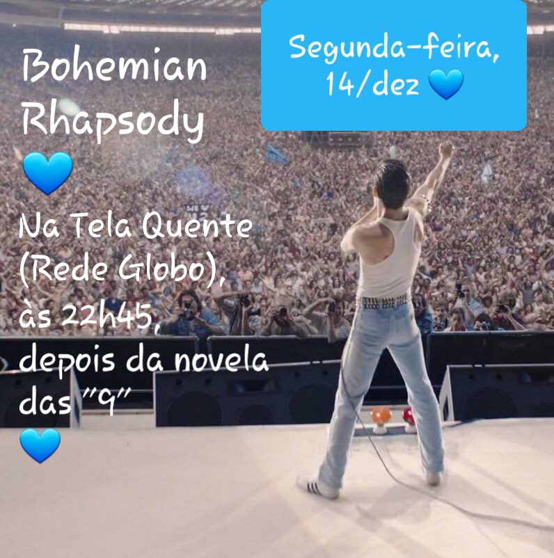 RamiMalek_br's tweet photo. E amanhã tem Borhap na Tela Quente da Globo depois da novela #AForcadoQuerer . Finalmente vai passar na TV aberta para que todos possam ver.🥰
Torcendo para que não cortem muitas partes! 😬🙏🏼

#ramimalek #lucyboynton #bohemianrhapsody #borhap #borhapcast  #telaquente #Globo https://t.co/OsZp3rPITt