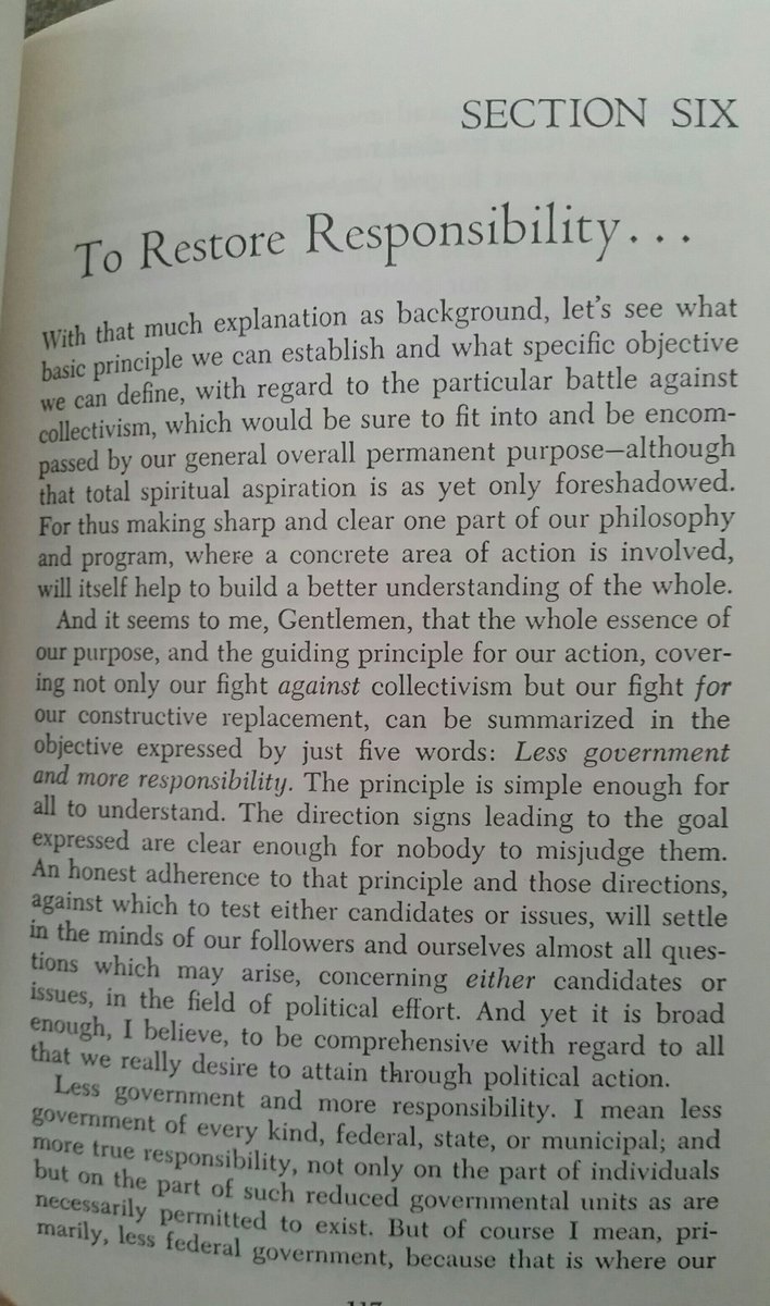 5. "...the whole essence of our purpose... Less government and more responsibility." This BOOK was dangerous to their plans, so naturally they labeled "Birchers" as the lunatic fringe of the "right" and were very successful in keeping The John Birch Society from gaining ground.