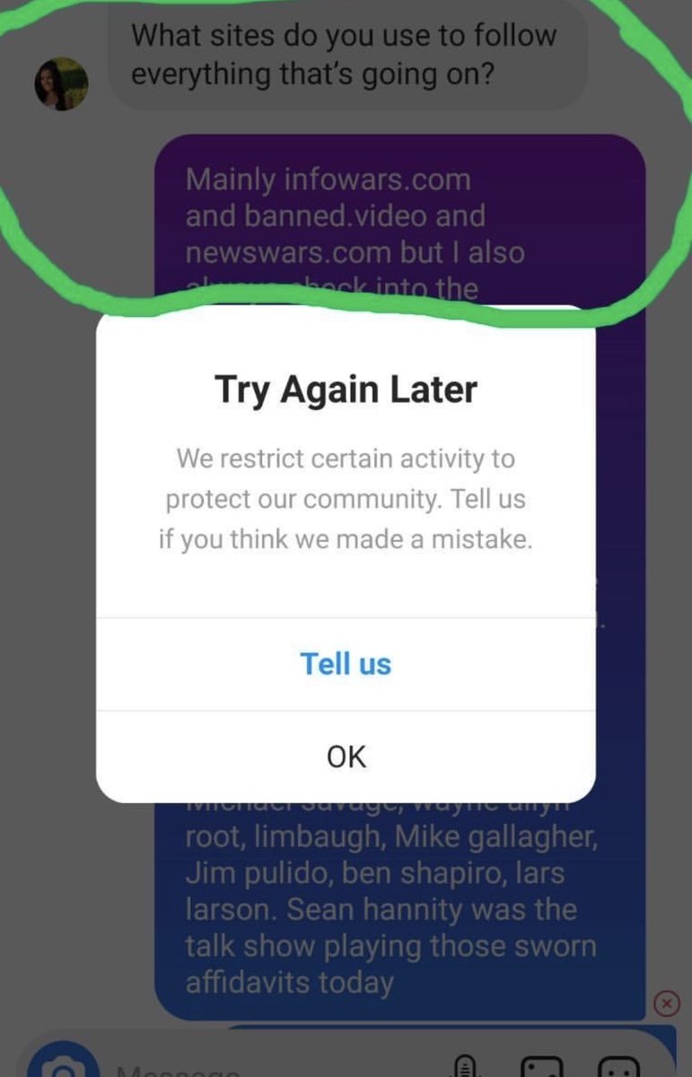 ElijahSchaffer's tweet image. NEXT LEVEL CENSORSHIP: 

Facebook owned @instagram is now blocking private conversations (DM) 

Many predicted it would come down to this. It is no longer about preventing info they deem harmful from spreading

It’s about controlling individuals from speaking freely in private