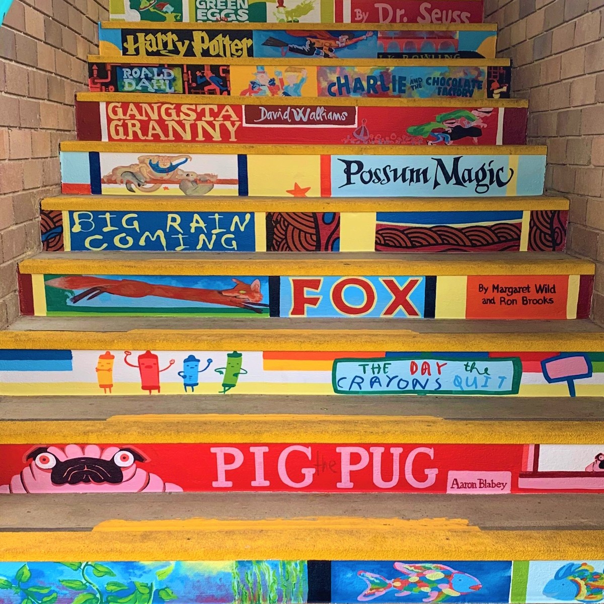 NSW Dept of Education (@nsweducation) on Twitter photo Before we ring in the new year, we're looking back at 2020. These brilliant books were some of the first murals we featured, and still some of our favourites. #LoveWhereYouLearn
Stairs from <a href="/leumeah_ps/">Leumeah PS</a>.
Library wall from Dulwich Public School by artist Bhavna Khanna. Before we ring in the new year, we're looking back at 2020. These brilliant books were some of the first murals we featured, and still some of our favourites. #LoveWhereYouLearn
Stairs from <a href="/leumeah_ps/">Leumeah PS</a>.
Library wall from Dulwich Public School by artist Bhavna Khanna.