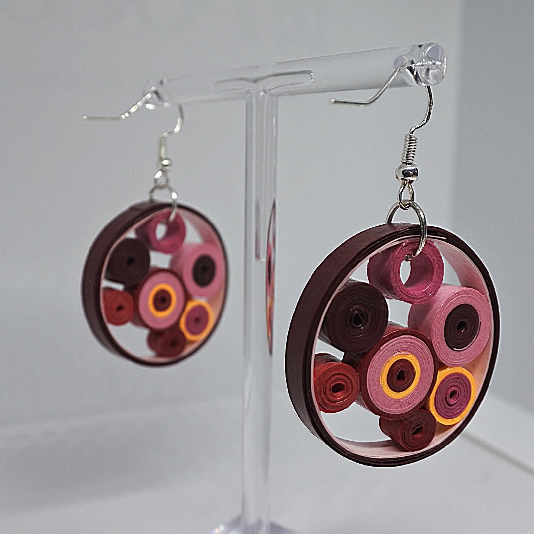 CreationsIgana's tweet image. All my earrings are made of paper, ear hooks are hypoallergic. They are very light in weight. I cote the earrings in a see-through solution for water resistance and durability. Each pair is unique as they are hand made. 
etsy.com/ie/shop/IganaC…