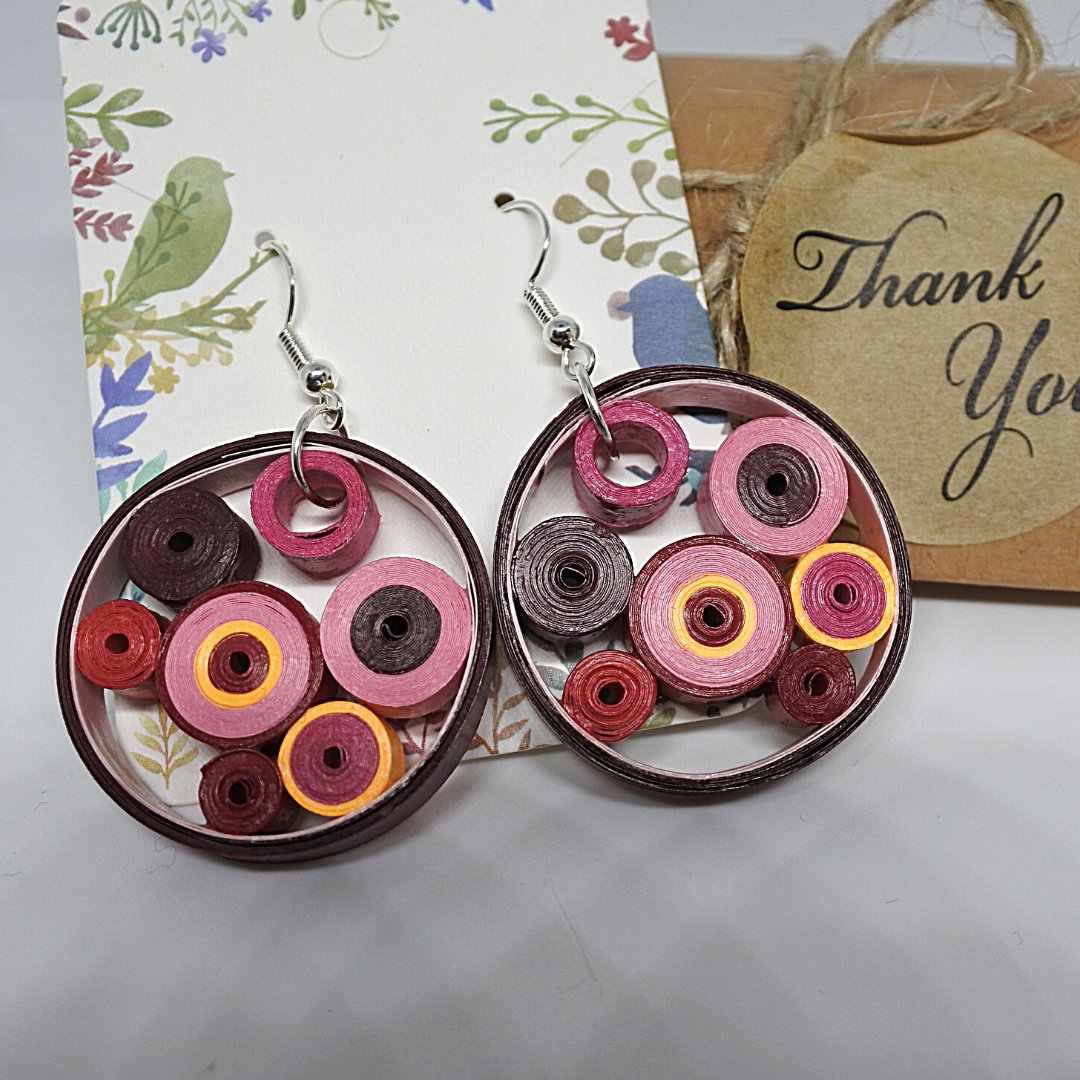 CreationsIgana's tweet image. All my earrings are made of paper, ear hooks are hypoallergic. They are very light in weight. I cote the earrings in a see-through solution for water resistance and durability. Each pair is unique as they are hand made. 
etsy.com/ie/shop/IganaC…