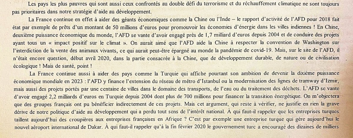 Ah ça, on aime : Stefanini dénonce les délires de l’ @AFD_France (aide au développement) qui finance par exemple le métro d’ #Istanbul (2,2 milliards au total en Turquie), ou des projets pour le climat en Chine (1,7 milliards) au lieu de se concentrer sur le Sahel. 