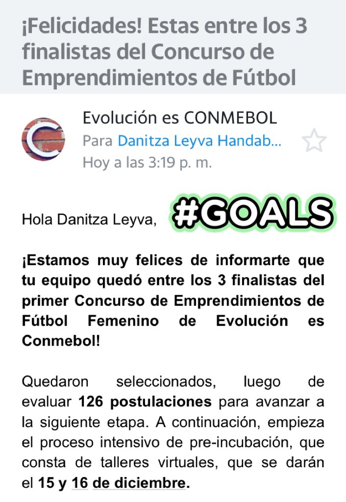 danitzaleyva's tweet image. Muy feliz por recibir tan linda noticia. 

126 postulaciones entre 10 países y estoy entre los 3 finalistas 🇵🇪 @EvolucionCSF 

#FutbolFemenino 🧡