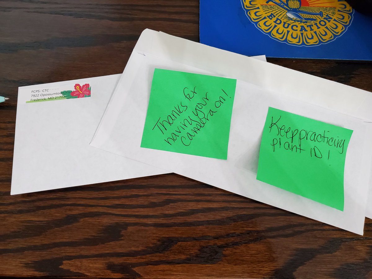 Mailing home words of encouragement, thanks and some decorations.  #fcpscte