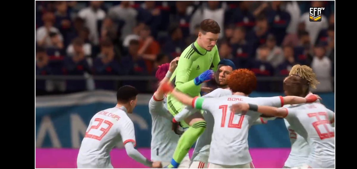 <a href="/EfaEspana/">🇪🇸EFA ESPAÑA🇪🇸</a> 🇪🇸 se lleva la victoria en los penaltys ante @efa_selection  🇫🇷
Gracias al GIGANTE de la portería Española <a href="/EnekoRivero16/">👊</a> que detiene en la tanda los 4 penaltys que ejecuta Francia.