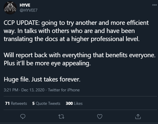 Regarding translation efforts on the full CSV of ~2M CCP members... https://twitter.com/HYVEE7/status/1338217415377883137?s=20