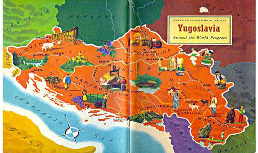 3. Here are 2 pseudo  #tourism-maps of  #Yugoslavia, respectively made by locals &  #Americans.I wish we helped, as requested, to conserve & protect this  #beauty.As a citizen of a  #NATO country, & especially as a  #French, I'm sorry we didn't, even if most of this still exists.