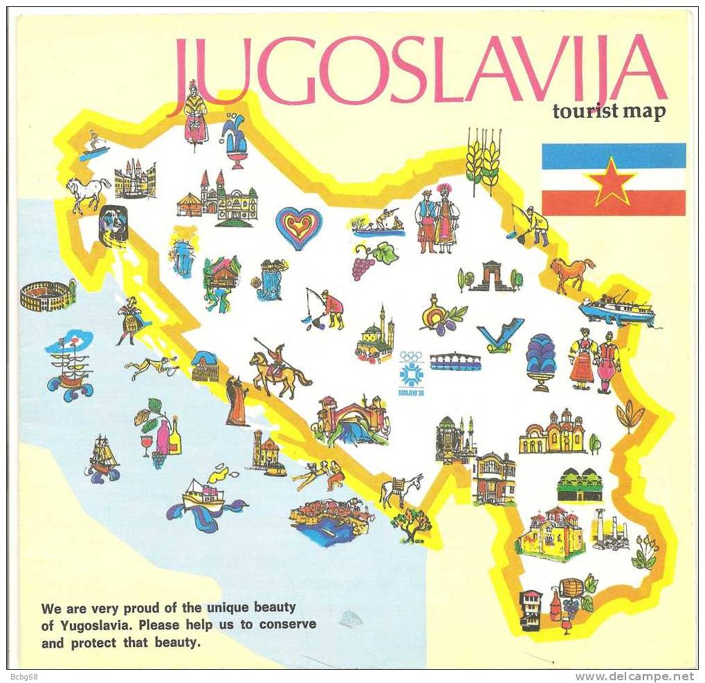 3. Here are 2 pseudo  #tourism-maps of  #Yugoslavia, respectively made by locals &  #Americans.I wish we helped, as requested, to conserve & protect this  #beauty.As a citizen of a  #NATO country, & especially as a  #French, I'm sorry we didn't, even if most of this still exists.