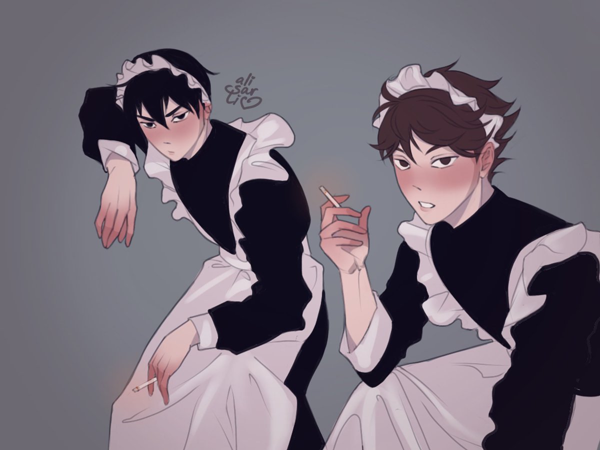 alisartic's tweet photo. #pov The back of the maid cafe #Haikyuu #oikawatooru #kageyamatobio https://t.co/eO4UbIi2Oq