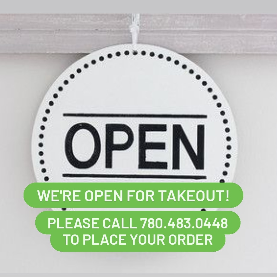 We are open for takeout! Please support local and help small businesses stay open to serve you your favourite meals! #supportlocal #takeout #yegfood #yeg #eatlocal #staysafe #albertastrong #wereallinthistogether