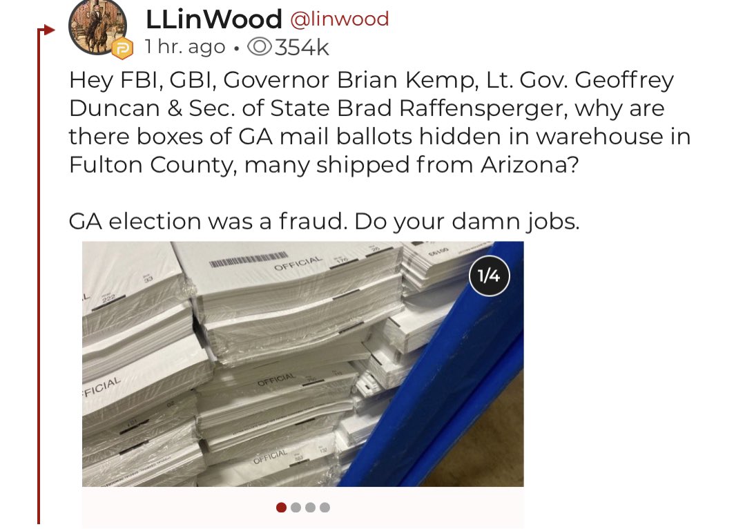 BorjeMelin's tweet photo. KRAKEN RELEASE EXCLUSIVE: Boxes of unsecured GA mail ballots found hidden in unsecured Fulton County warehouse, many shipped from Arizona.
@kraken_wood @LLinWood @SidneyPowell1 @GenFlynn
https://t.co/wGS7v7i3nk https://t.co/wvXDsEPZX5