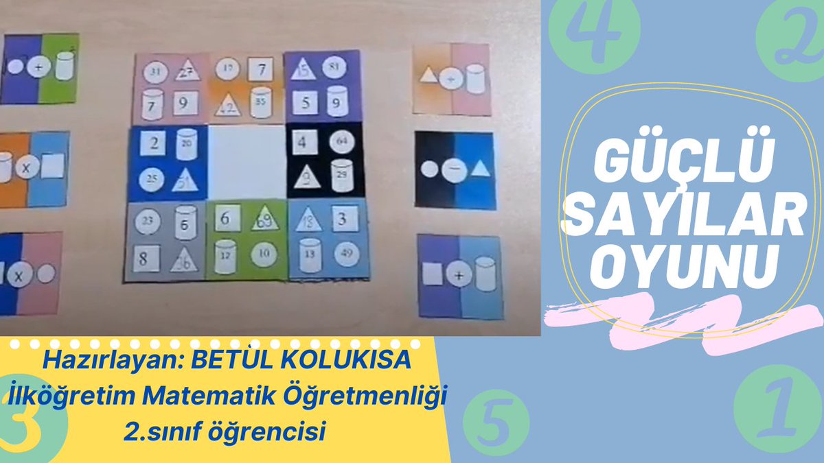 matmodstem's tweet photo. İlköğretim Matematik Öğretmenliği 2.sınıf arkadaşımız Betül Kolukısa'nın hazırladığı GÜÇLÜ SAYILAR Oyunu. Betül oyununu paylaşıyor ve oyun hakkındaki görüşünü mentionda şu şekilde belirtiyor:
https://t.co/EK8zSUzRNz https://t.co/05Ys68Gndz